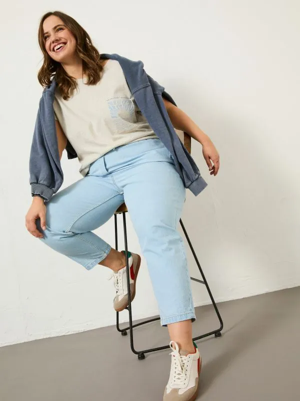 Fat Face Trousers and Leggings Women Chambray Blue Drew Trousers
