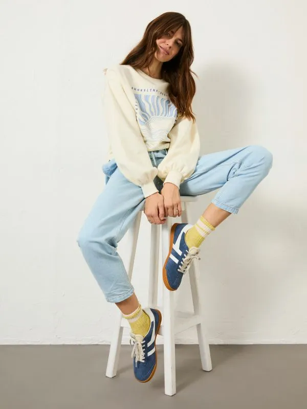 Fat Face Trousers and Leggings Women Chambray Blue Drew Trousers