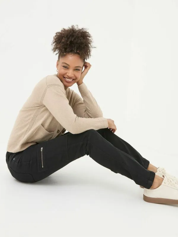Fat Face Trousers and Leggings Women Malvern Black Cargo Trousers