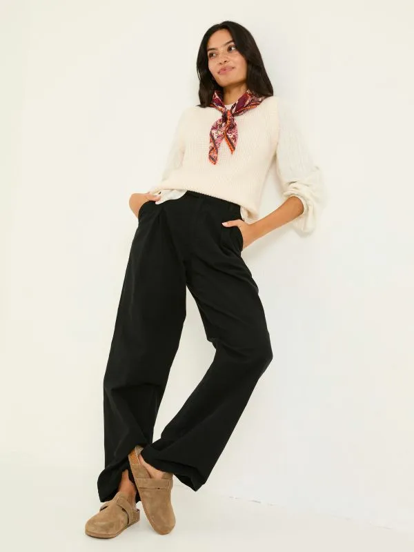 Fat Face Trousers and Leggings Women Saffron Black Wide Leg Trousers