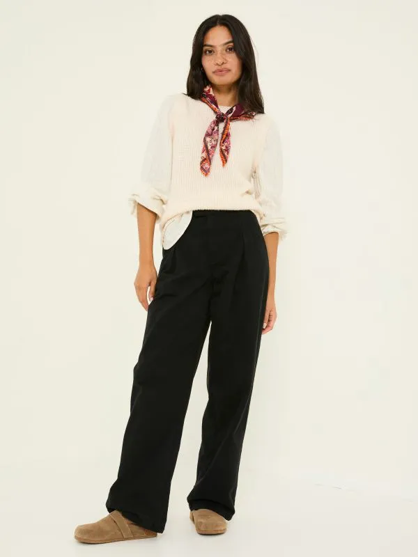 Fat Face Trousers and Leggings Women Saffron Black Wide Leg Trousers