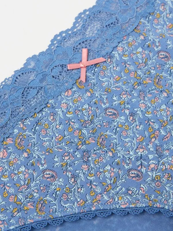 Fat Face Underwear Women Blue Vine Floral Mini Knickers
