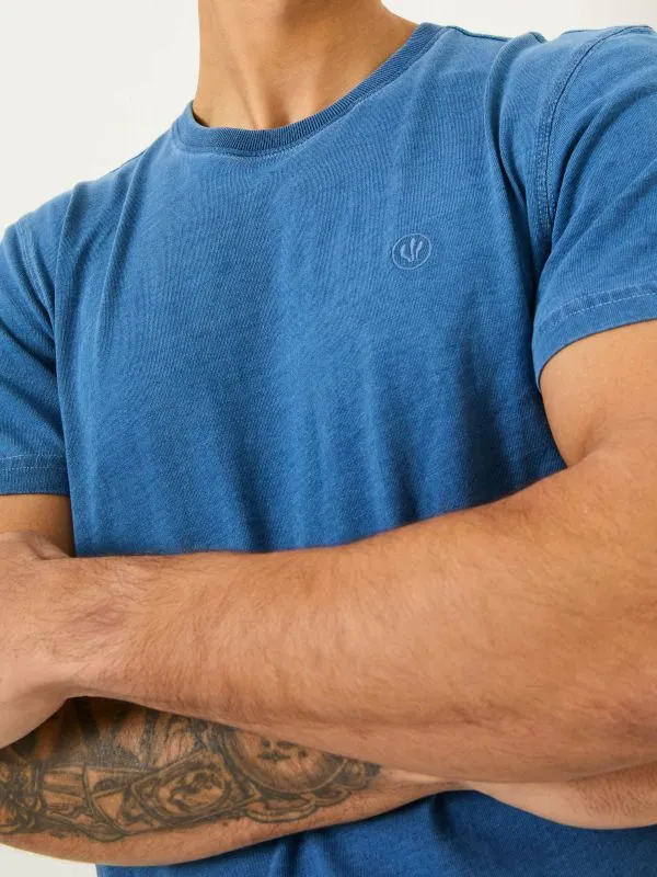 Fat Face Wardrobe Staples Men Indigo Blue Lulworth 100 Cotton TShirt