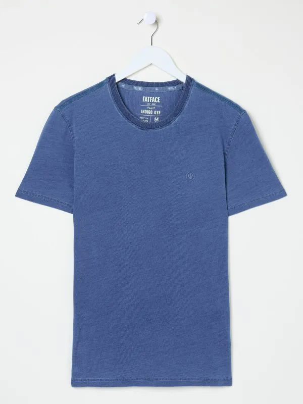 Fat Face Wardrobe Staples Men Indigo Blue Lulworth 100 Cotton TShirt
