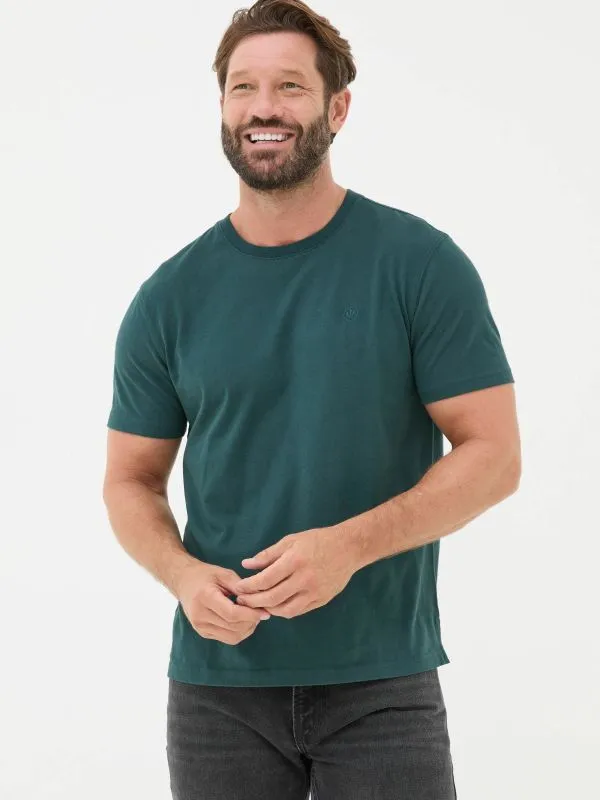 Fat Face Wardrobe Staples Men Lulworth Dark Teal 100 Cotton Organic Crew TShirt
