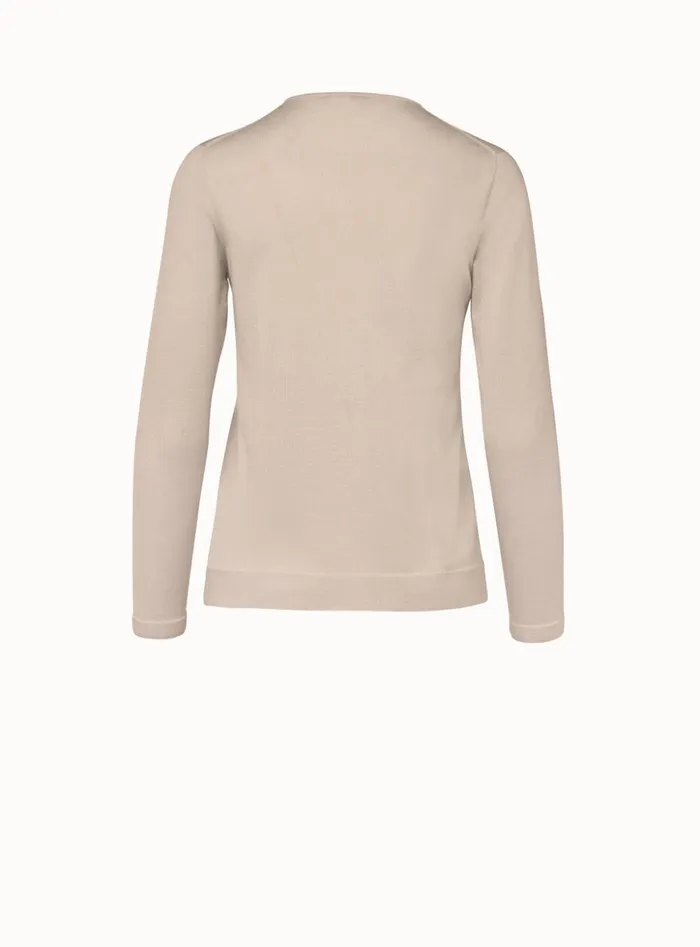 Fine Gauge Cashmere Silk Pullover Bl Women Akris Knitwear