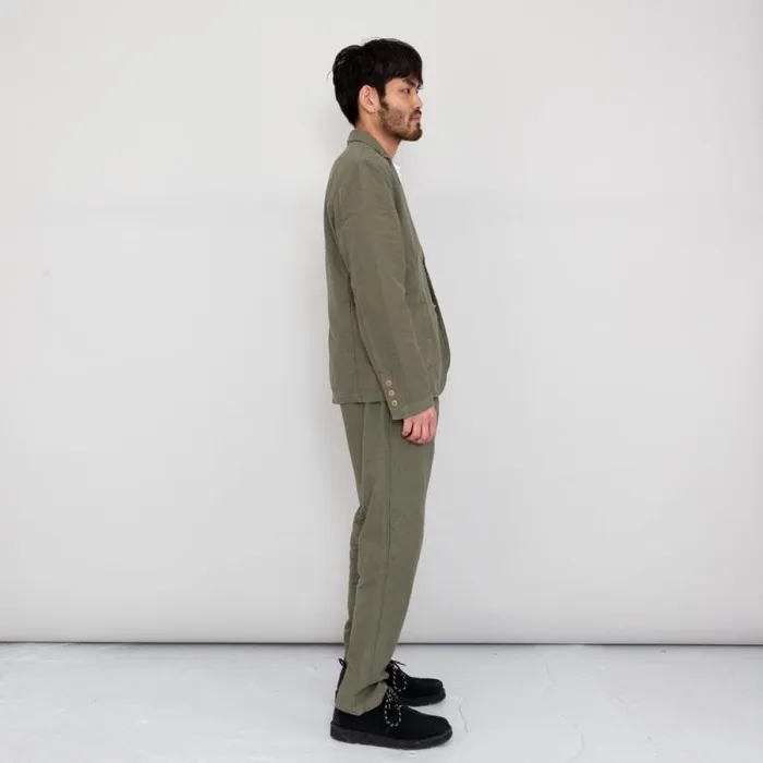 Folk Clothing Outerwear Cotton Linen Blazer 8211 Olive 8211 Mens