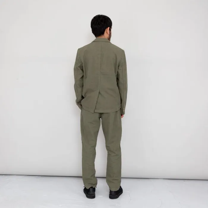 Folk Clothing Outerwear Cotton Linen Blazer 8211 Olive 8211 Mens