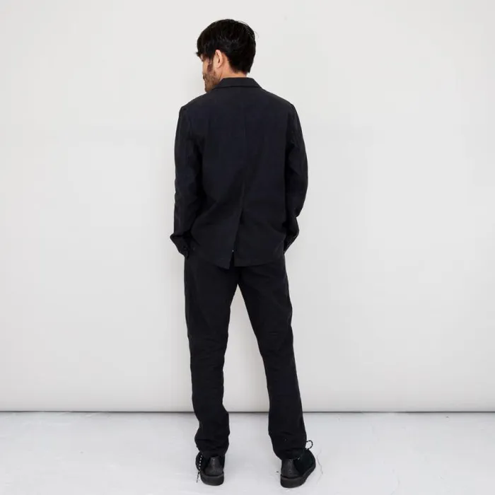Folk Clothing Outerwear Cotton Linen Blazer 8211 Soft Black 8211 Mens