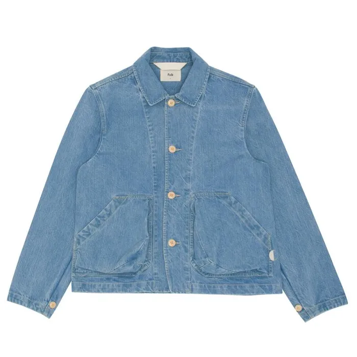 Folk Clothing Outerwear Prism Jacket 8211 Bleached Denim 8211 Mens