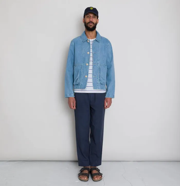 Folk Clothing Outerwear Prism Jacket 8211 Bleached Denim 8211 Mens