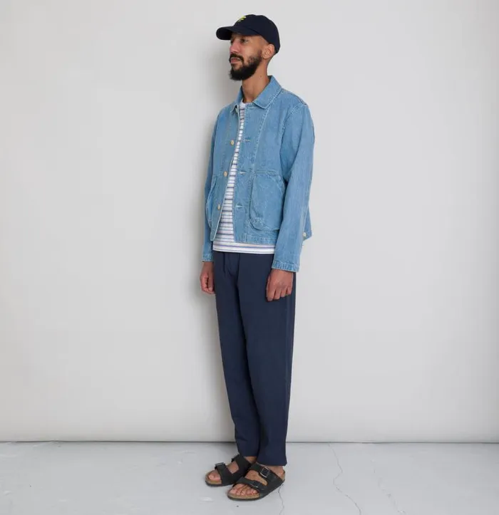Folk Clothing Outerwear Prism Jacket 8211 Bleached Denim 8211 Mens