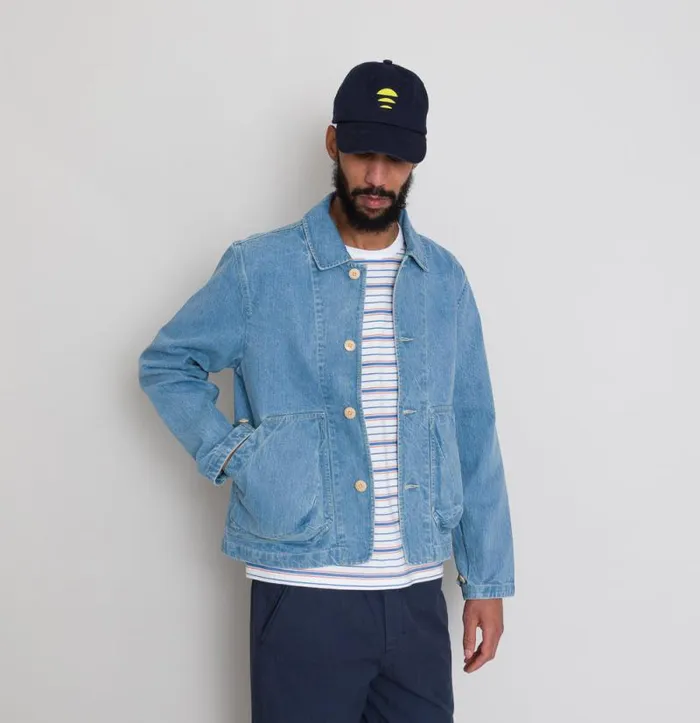 Folk Clothing Outerwear Prism Jacket 8211 Bleached Denim 8211 Mens