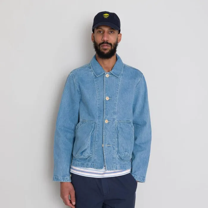 Folk Clothing Outerwear Prism Jacket 8211 Bleached Denim 8211 Mens