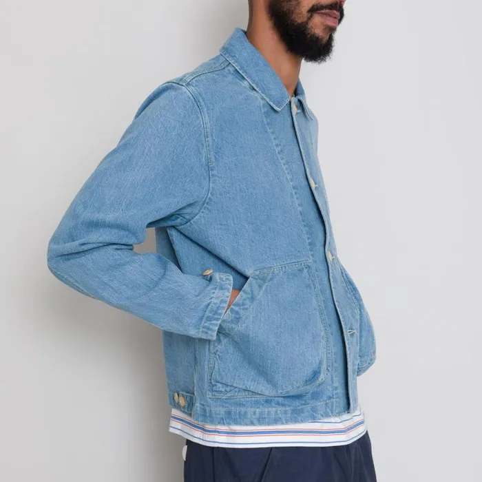 Folk Clothing Outerwear Prism Jacket 8211 Bleached Denim 8211 Mens