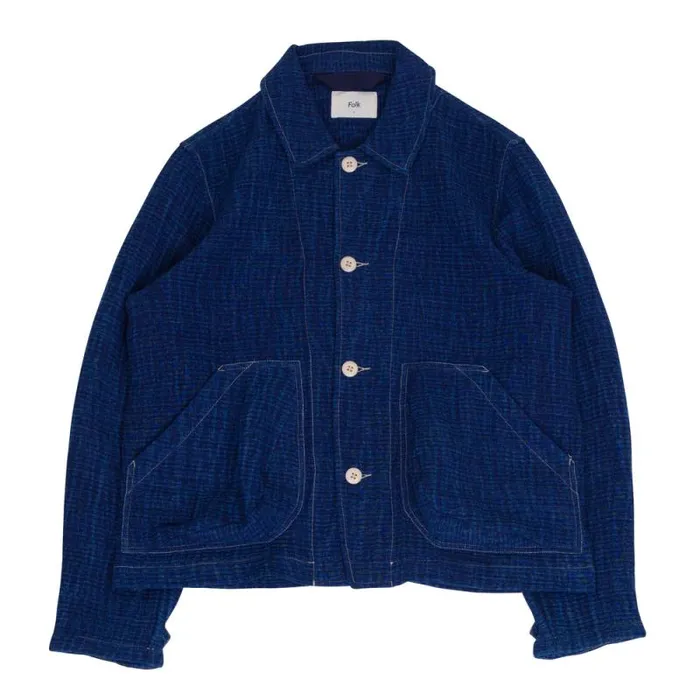 Folk Clothing Outerwear Prism Jacket 8211 Indigo Waffle 8211 Mens