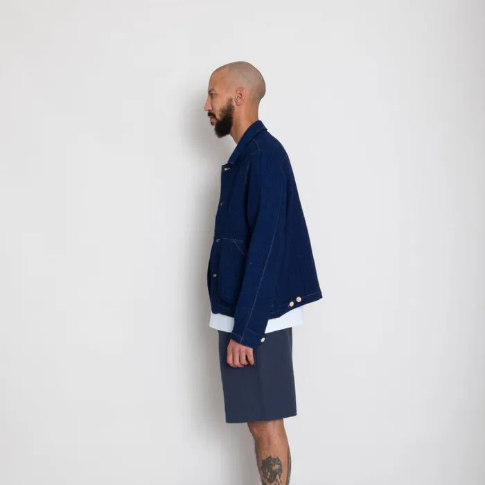 Folk Clothing Outerwear Prism Jacket 8211 Indigo Waffle 8211 Mens