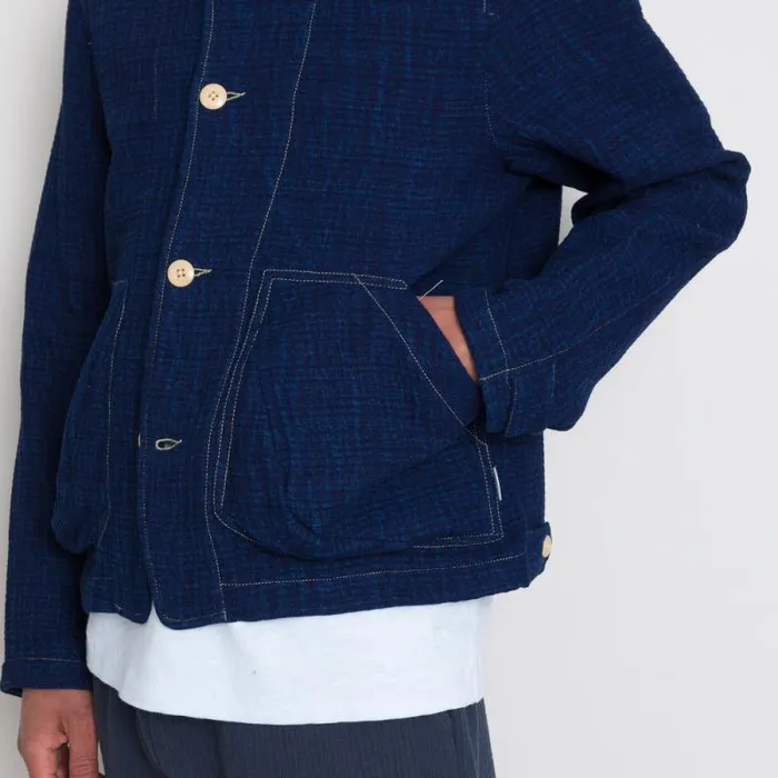Folk Clothing Outerwear Prism Jacket 8211 Indigo Waffle 8211 Mens