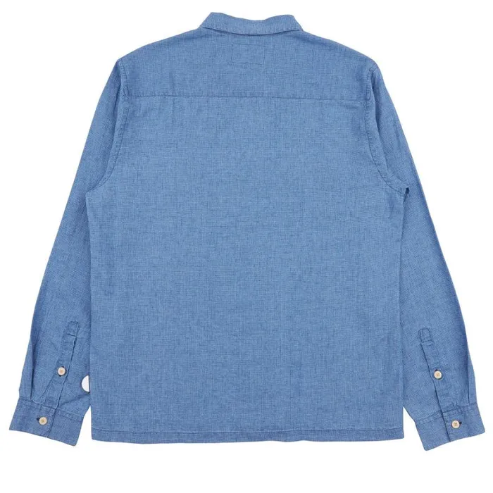 Folk Clothing Shirts Patch Shirt 8211 Light Indigo Waffle 8211 Mens