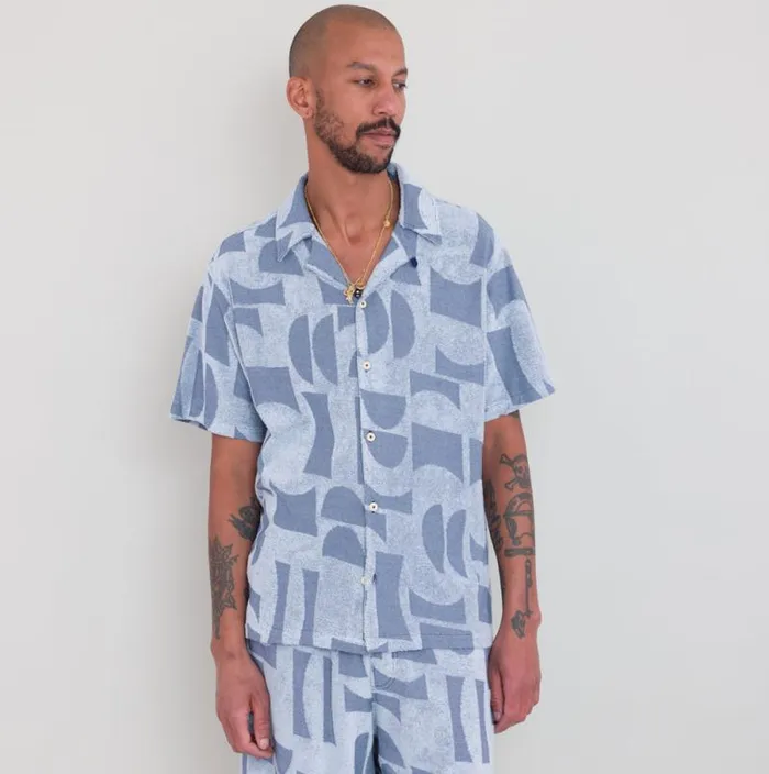 Folk Clothing Shirts Relaxed Soft Collar Shirt 8211 Blue Moon DP 8211 Mens