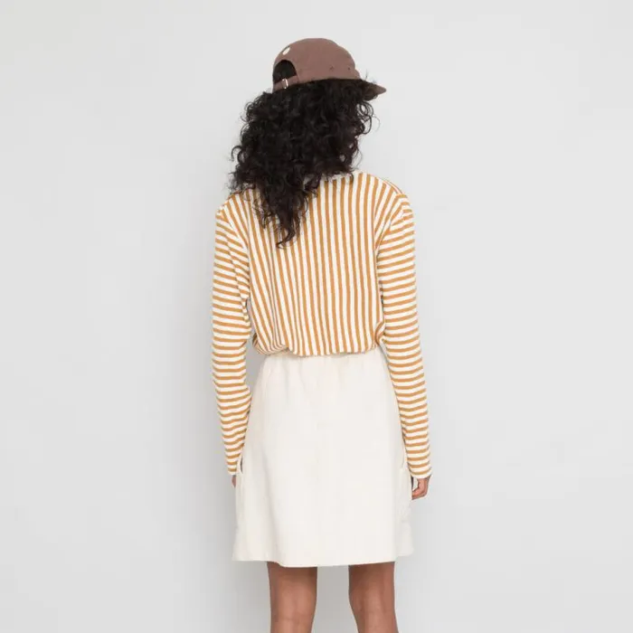 Folk Clothing TShirts LS Panel Tee 8211 Ochre Ecru 8211 Womens