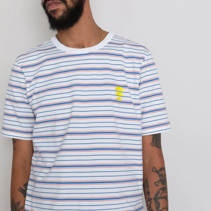 Folk Clothing TShirts Multistripe Tee 8211 Off White Sun DP 8211 Mens