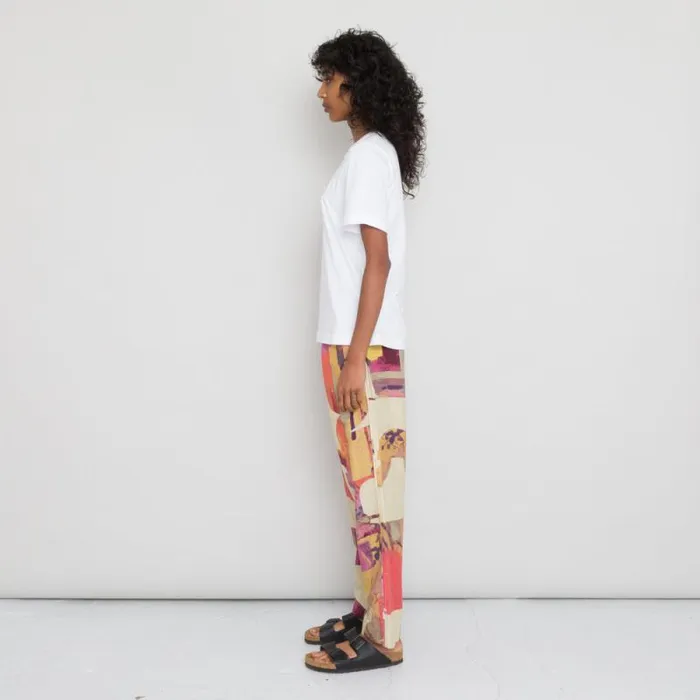 Folk Clothing Trousers Drawcord Signal Pants 8211 Cutout Print Coral Multi 8211 Womens