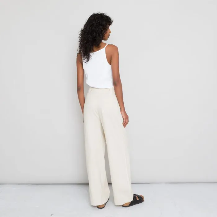 Folk Clothing Trousers Pleated Pants 8211 Stone Canvas 8211 Womens