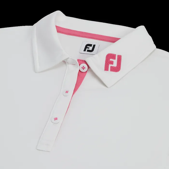 FootJoy Apparel WomenMen Short Sleeve Shirt Junior Girl 8211 FJ Tour Collar White