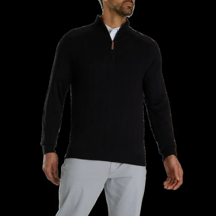 FootJoy Base MidLayers Men Drop Needle Lined Sweater Black