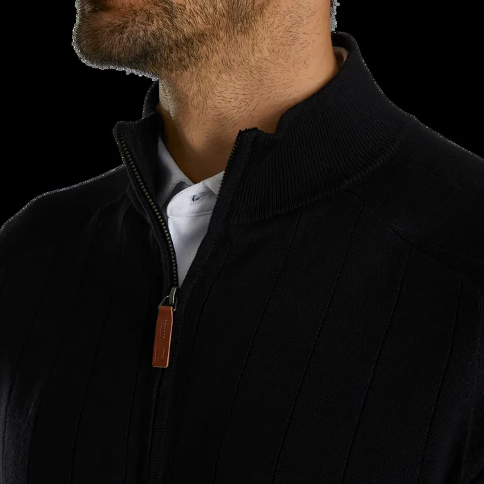 FootJoy Base MidLayers Men Drop Needle Lined Sweater Black