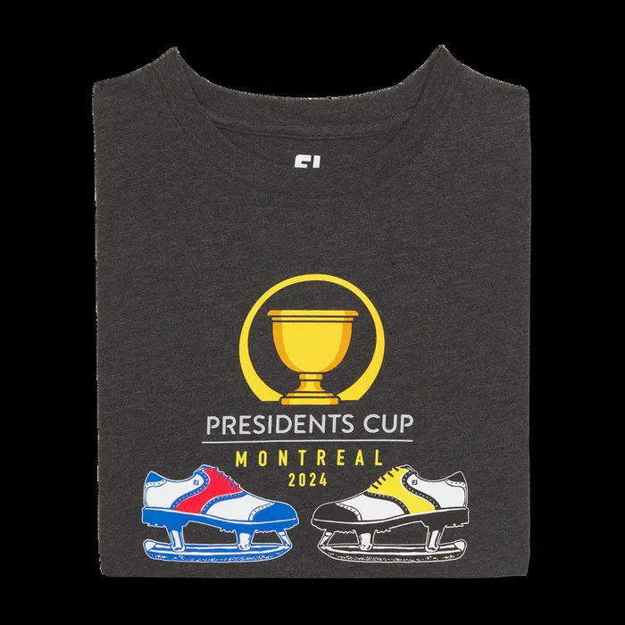 FootJoy Shirts Men 2024 Presidents Cup Skate Tee Heather Black
