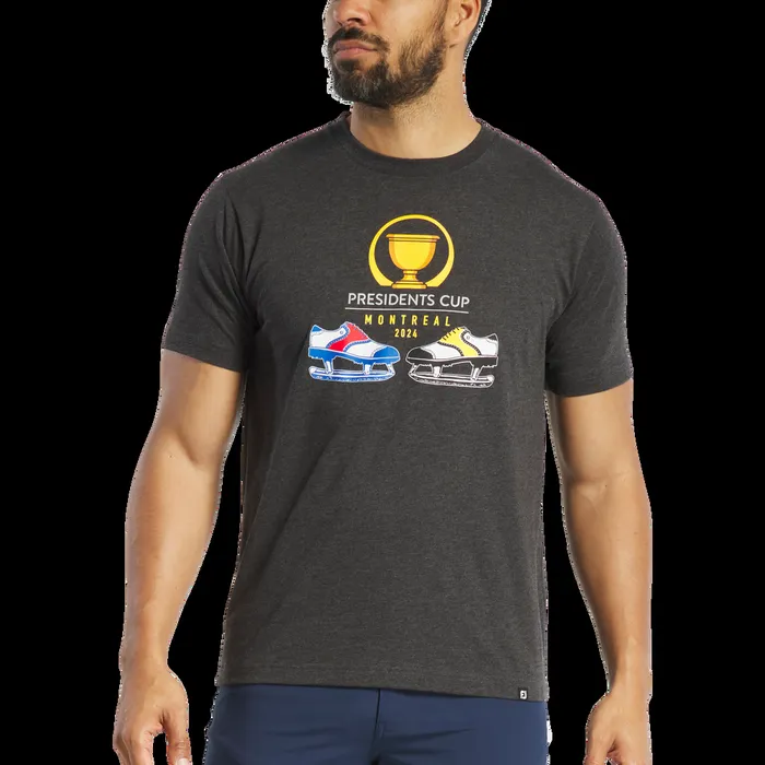 FootJoy Shirts Men 2024 Presidents Cup Skate Tee Heather Black FootJoy Shirts Men 2024 Presidents Cup Skate Tee Heather Black