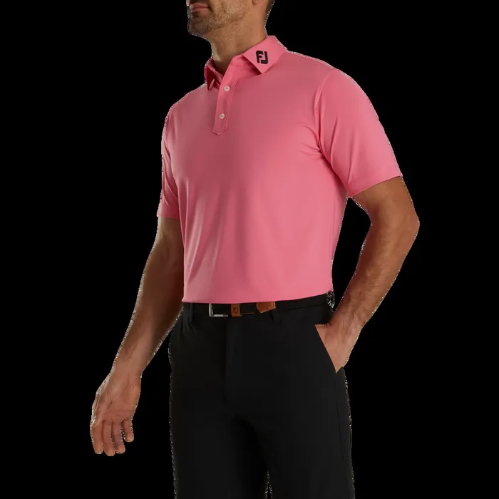 FootJoy Shirts Men Solid Lisle 8211 FJ Tour Collar Watermelon
