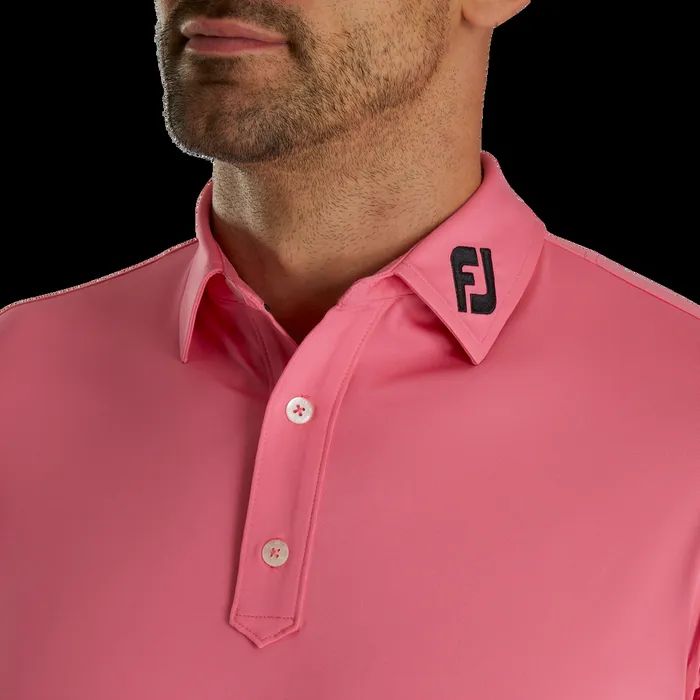 FootJoy Shirts Men Solid Lisle 8211 FJ Tour Collar Watermelon