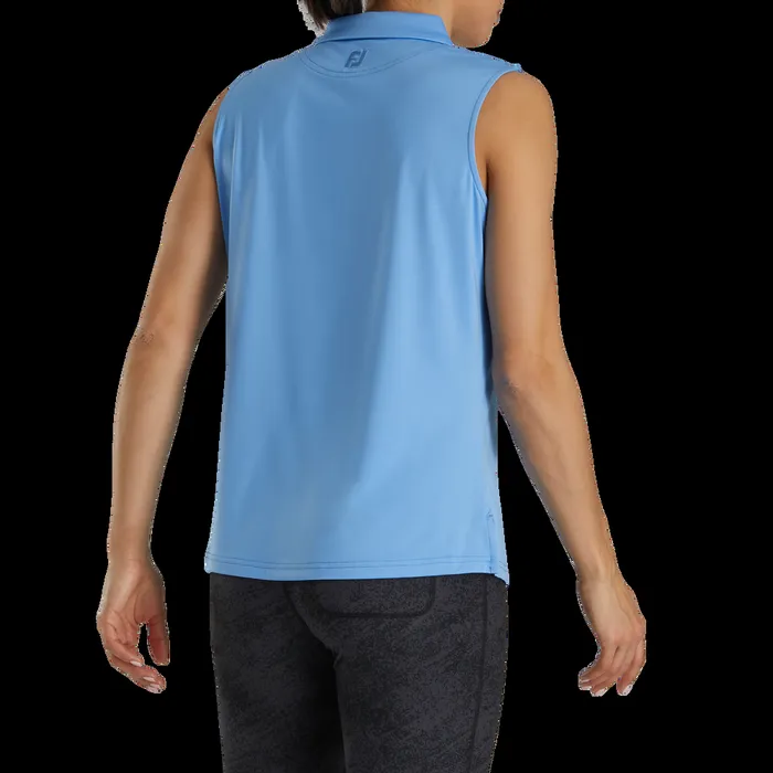 FootJoy Shirts Women Solid Lisle Sleeveless Light Blue FootJoy Shirts Women Solid Lisle Sleeveless Light Blue