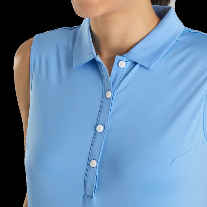 FootJoy Shirts Women Solid Lisle Sleeveless Light Blue FootJoy Shirts Women Solid Lisle Sleeveless Light Blue