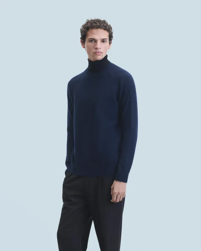 From Future Cashmere Sweaters Men Crewneck Raglan Sweater Moonlight Blue