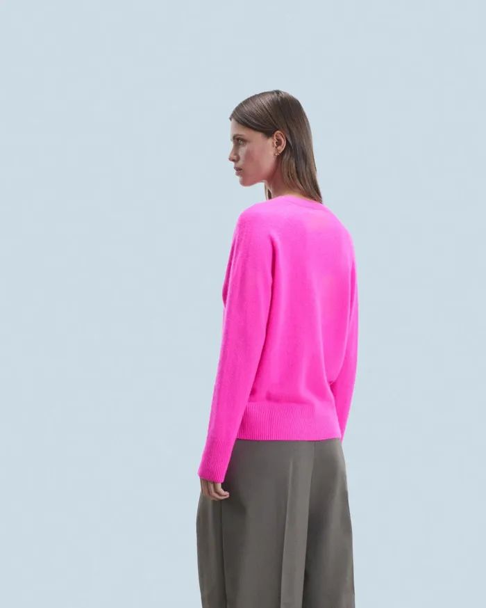 From Future Cashmere Sweaters Women Light Oversized VNeck Sweater Utopic Pink