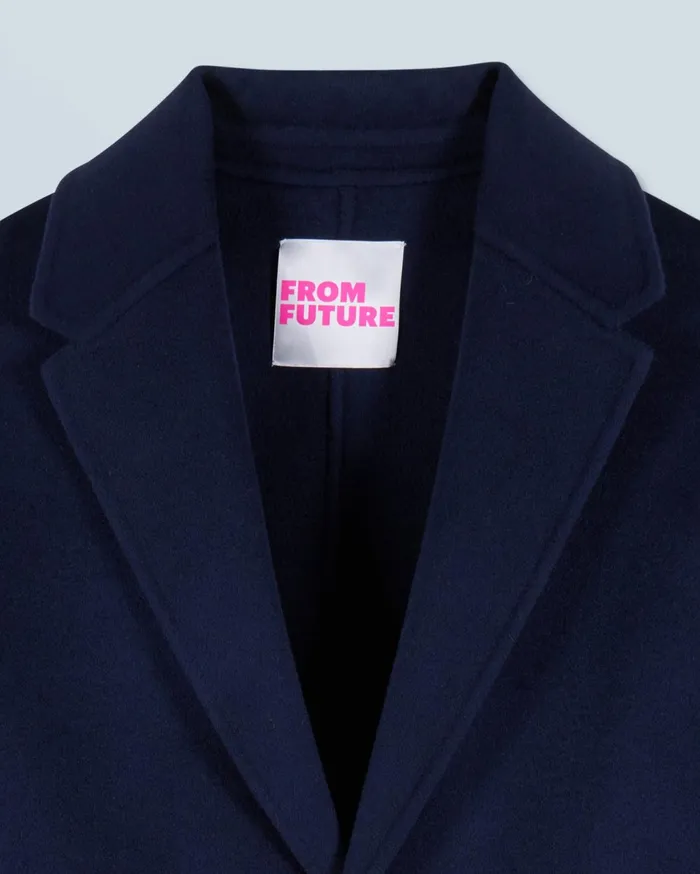 From Future Coats and Jackets Men Outerwear Long Double Face Coat Navy