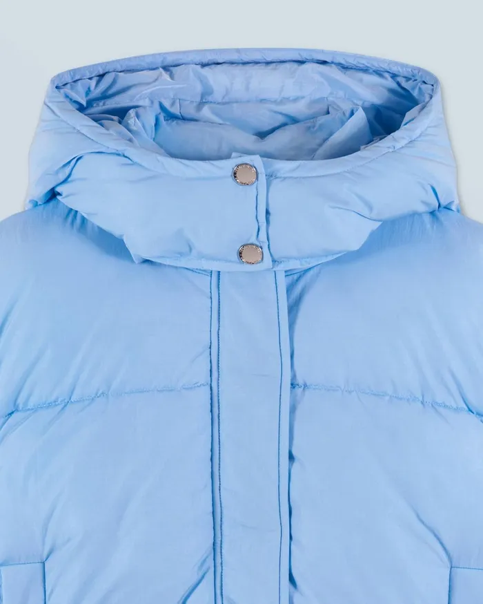 From Future Coats and Jackets Women Outerwear Craquele Down Jacket Baby Blue