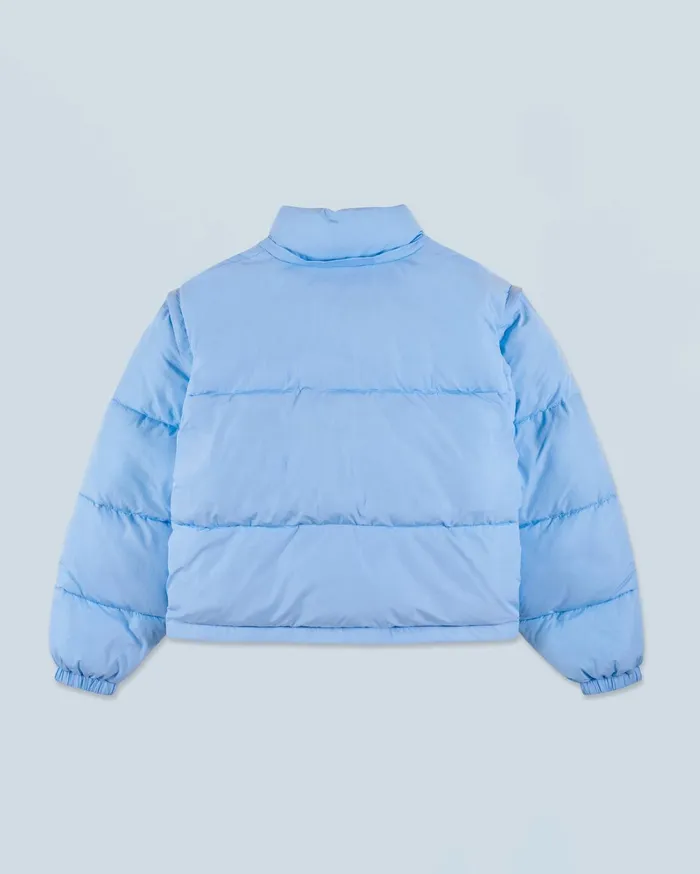 From Future Coats and Jackets Women Outerwear Craquele Down Jacket Baby Blue