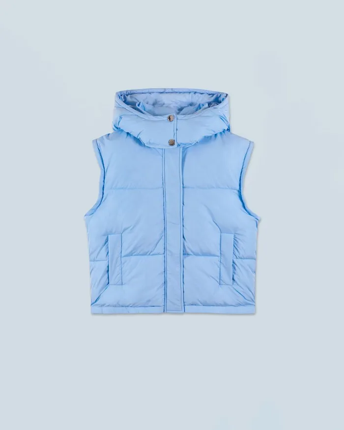 From Future Coats and Jackets Women Outerwear Craquele Down Jacket Baby Blue