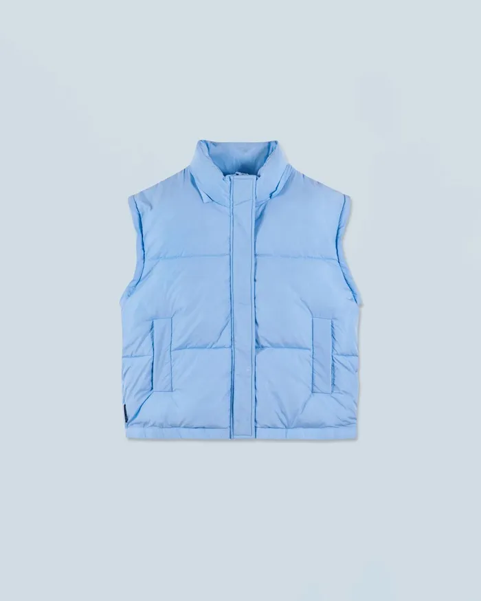 From Future Coats and Jackets Women Outerwear Craquele Down Jacket Baby Blue