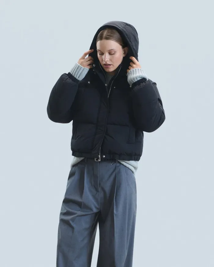 From Future Coats and Jackets Women Outerwear Craquele Down Jacket Black