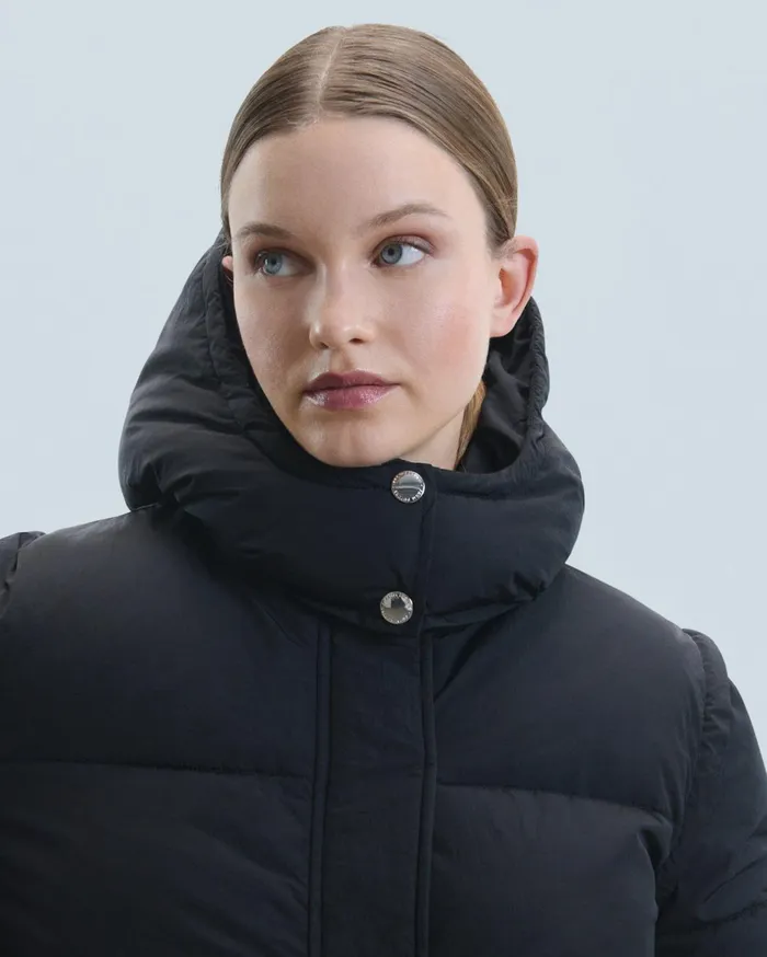 From Future Coats and Jackets Women Outerwear Craquele Down Jacket Black
