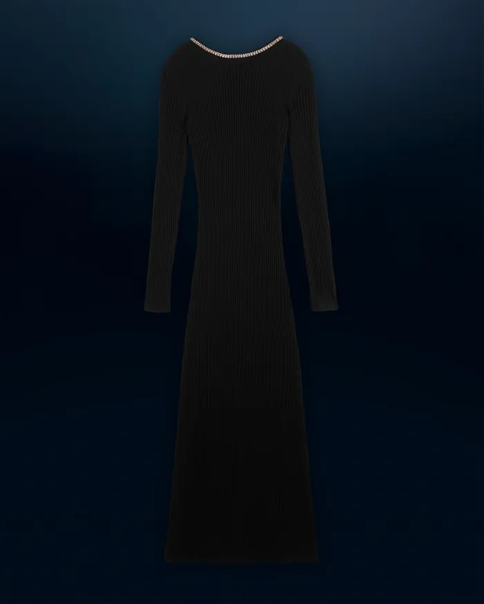 From Future Dresses and Jumpsuits Women Long Sleeves Long Dress Black
