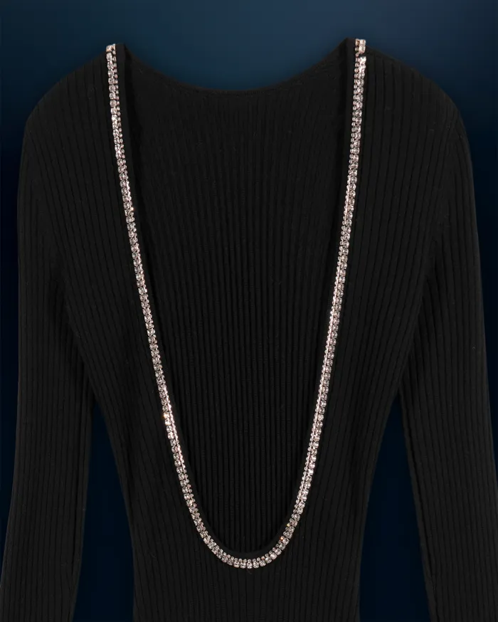 From Future Dresses and Jumpsuits Women Long Sleeves Long Dress Black