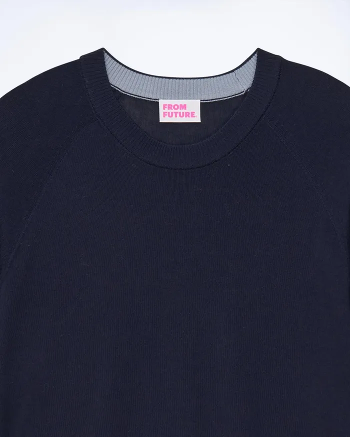 From Future Merino Wool Sweaters Men Crewneck Sweater Navy