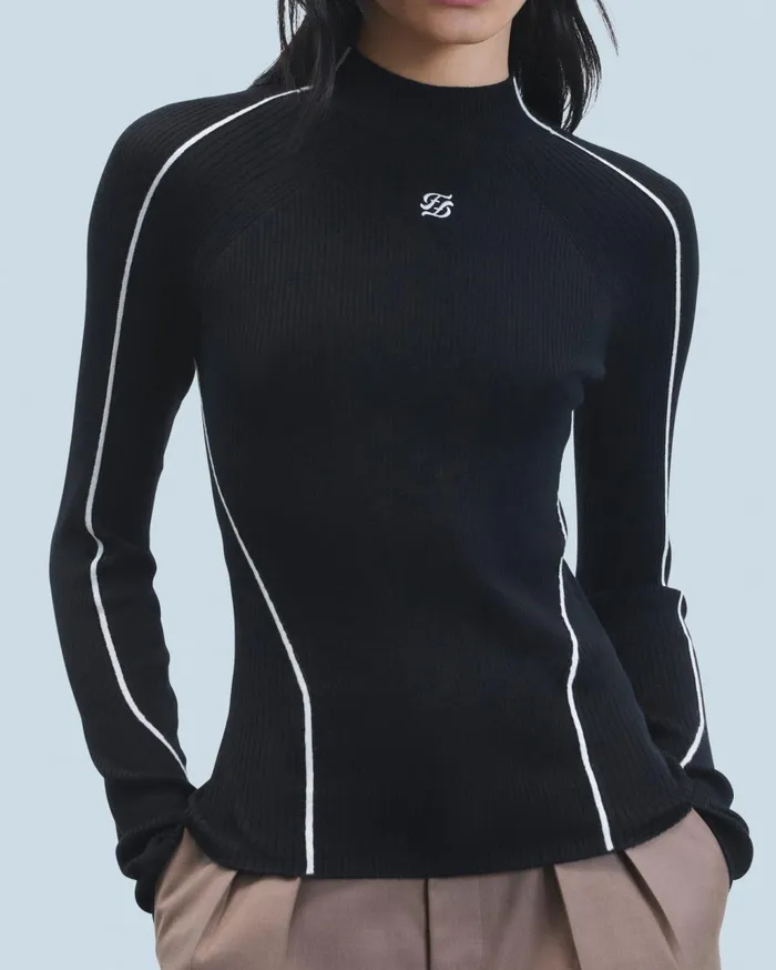 From Future Merino Wool Sweaters Women MockNeck Sweater Black